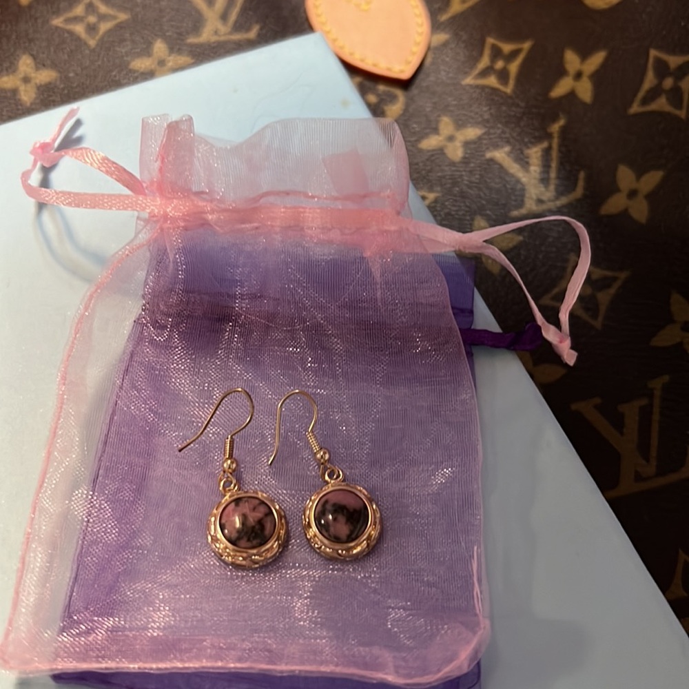 Beautiful Rhodonite Earrings - Picture 2 of 5